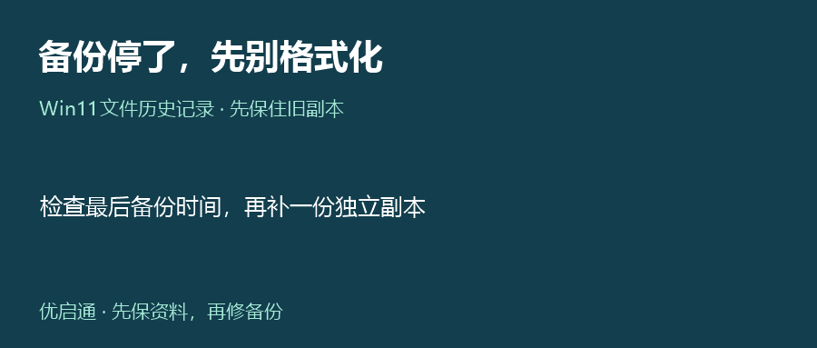 Win11更新后备份停了？先别格式化那块移动硬盘