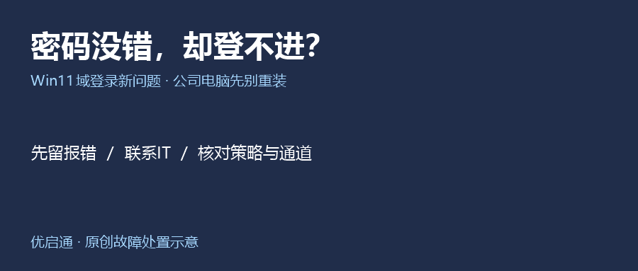 Win11更新后密码正确也登不进？公司电脑先别重装