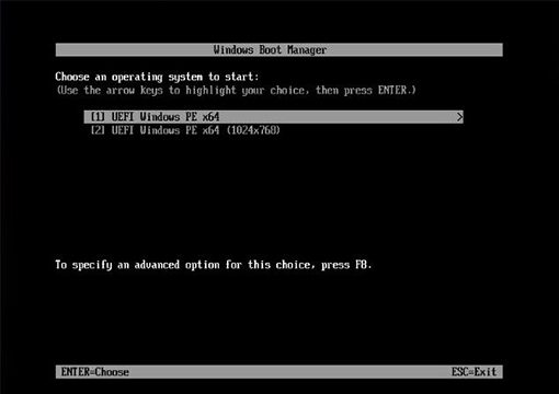 UEFI启动模式直接进入PE